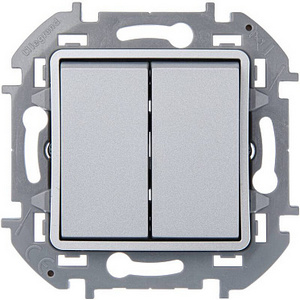 Legrand Inspiria двухклавишный переключатель алюминий. legrand inspiria 2kl perekluchatel aluminium