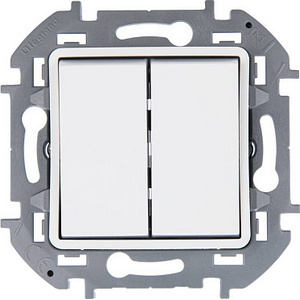 Legrand Inspiria двухклавишный переключатель белый. legrand inspiria 2kl perekluchatel white