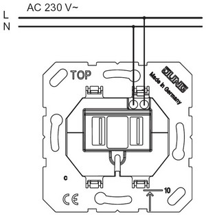 Jung USB розетка - схема подключения. de_521_2usb_5
